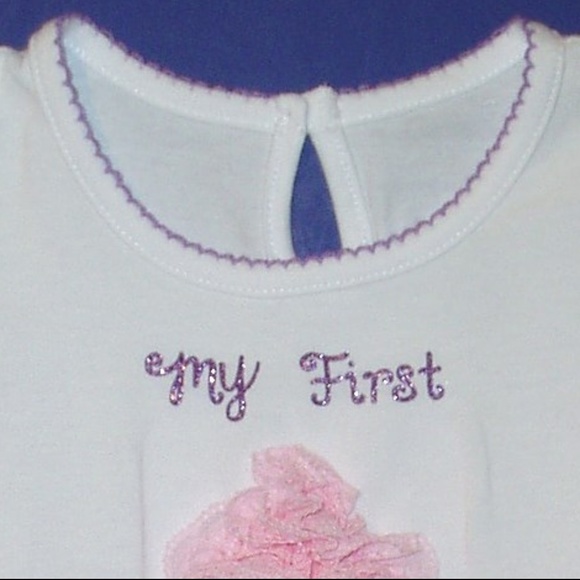 My First Birthday Dress Tutu Pink White Lace Tulle - Picture 4 of 9